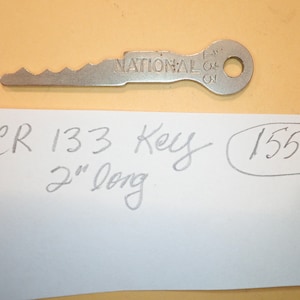 Vintage Original NCR Key National Cash Register Key # 133, Used , 2 Inch, Good working Order