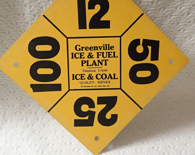 Vintage Ice and Fuel Card Greenville Ice & Fuel Plant Window Card