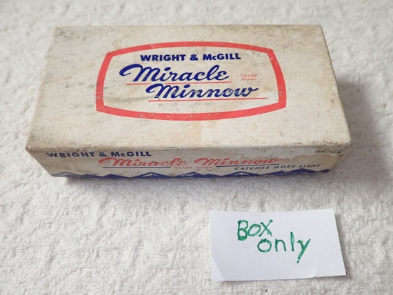 Vintage Wright & Mcgill Miracle Minnow Fishing Lure Box Copyright Date 1938  on Box Box Only 