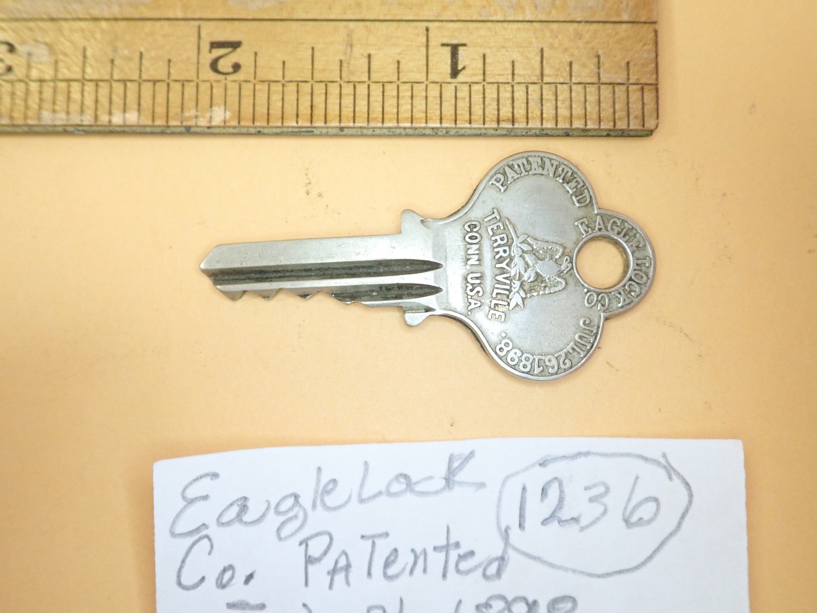Eagle Lock Co. Key BEHST Patented July 26 1898 Brass Key Etsy