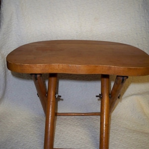 Vintage NEVCO Fold & Carry Milking Stool, Wood, Patented Yugoslavia, Great Condition, Circa 1950s or 40's, Pretty Patina