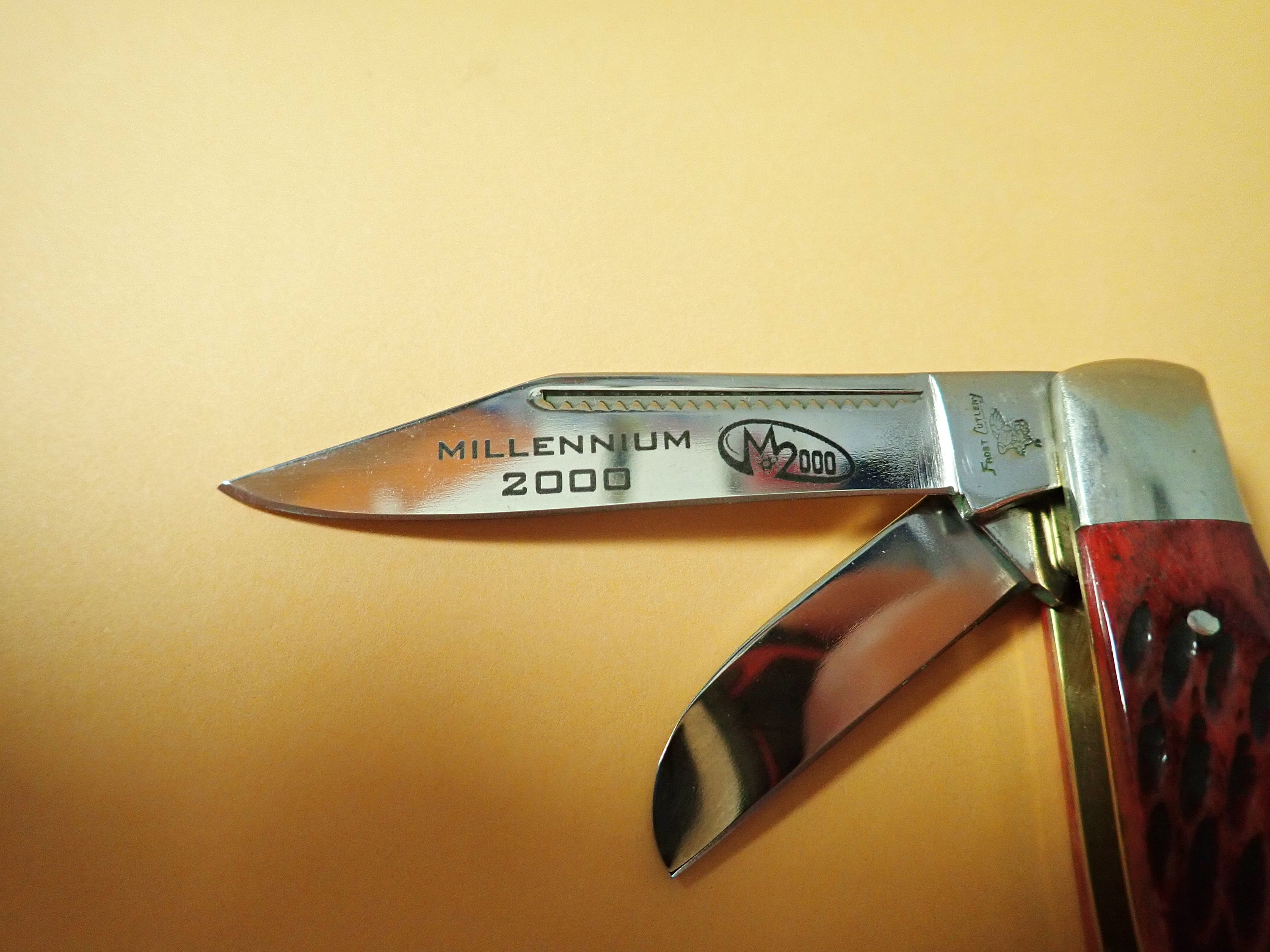 Frost Cutlery 2000 Millennium Pocket Knife Unused 3 Blades Red Etsy