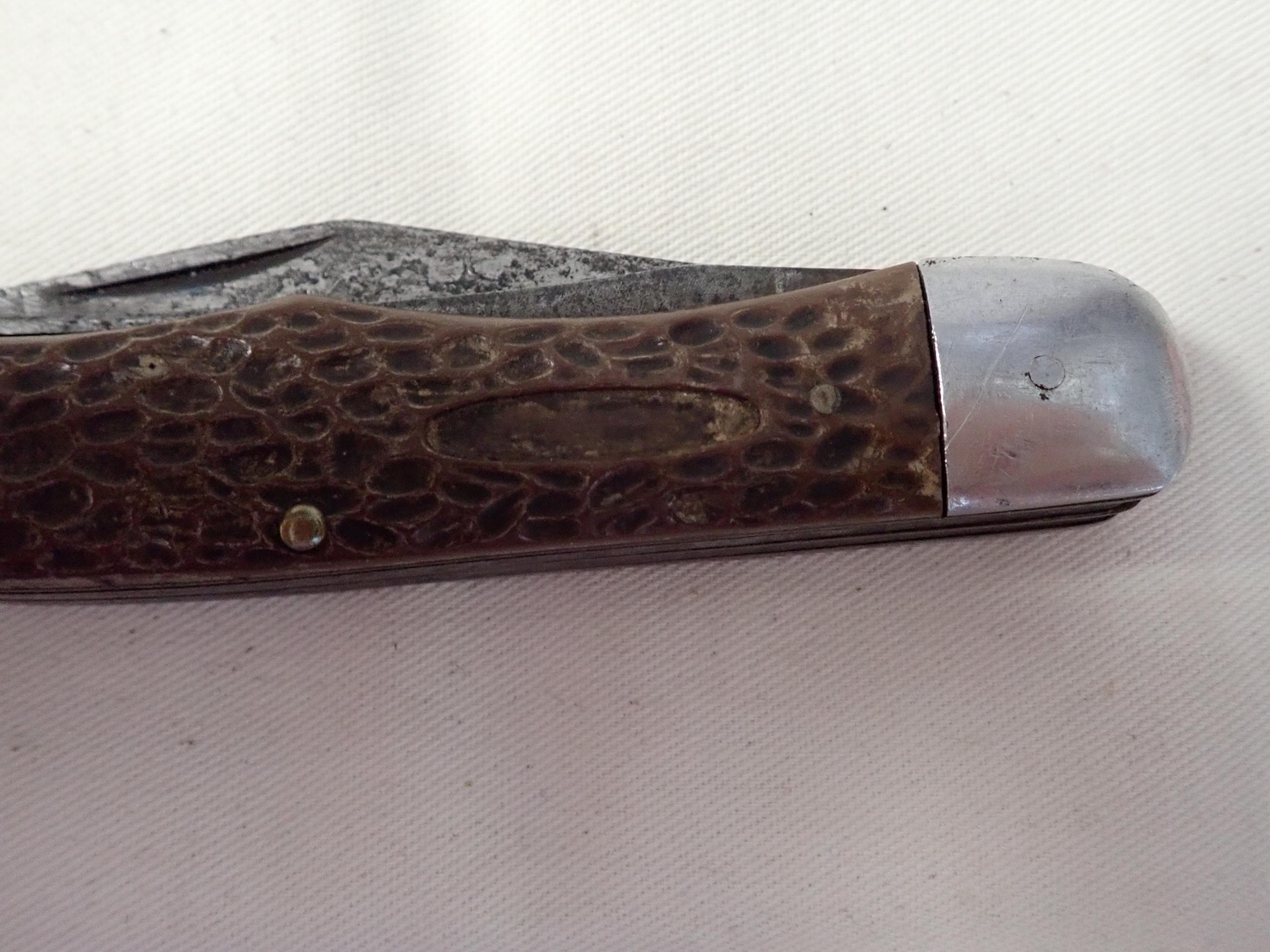 Vintage Monarch 2212 Japan 2 Blade LB Large Knife Tight Heavy Good