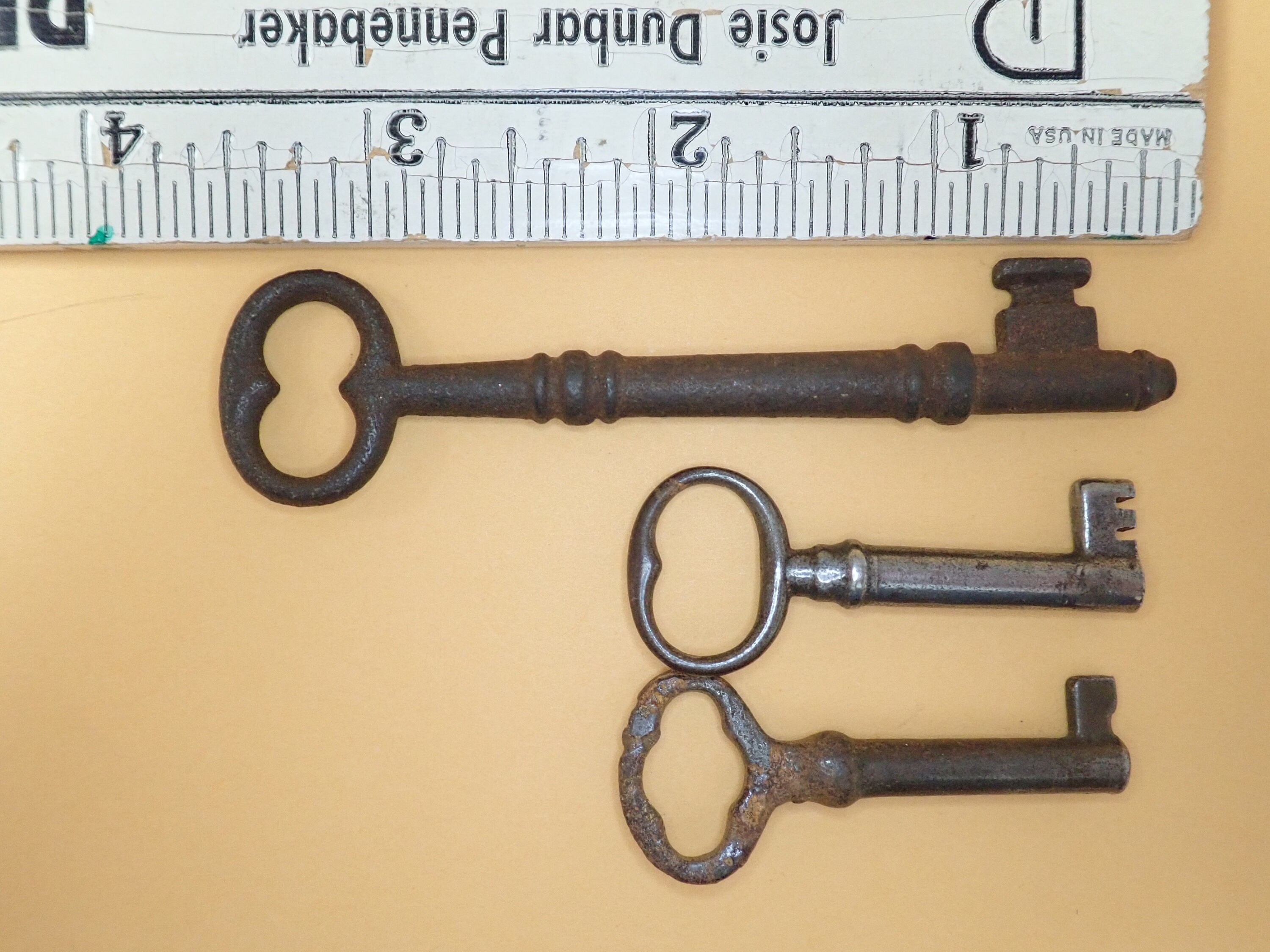 Lot of 3 Antique Keys Skeleton Desk 2 Open Barrel Etsy