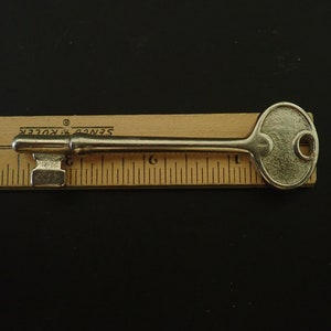Vintage Skeleton Key Marked 1 Nickel Plated or Chrome or Other, Silver Color, Heavy, Well Made Large Key, Used, Very Good Condition No Rust