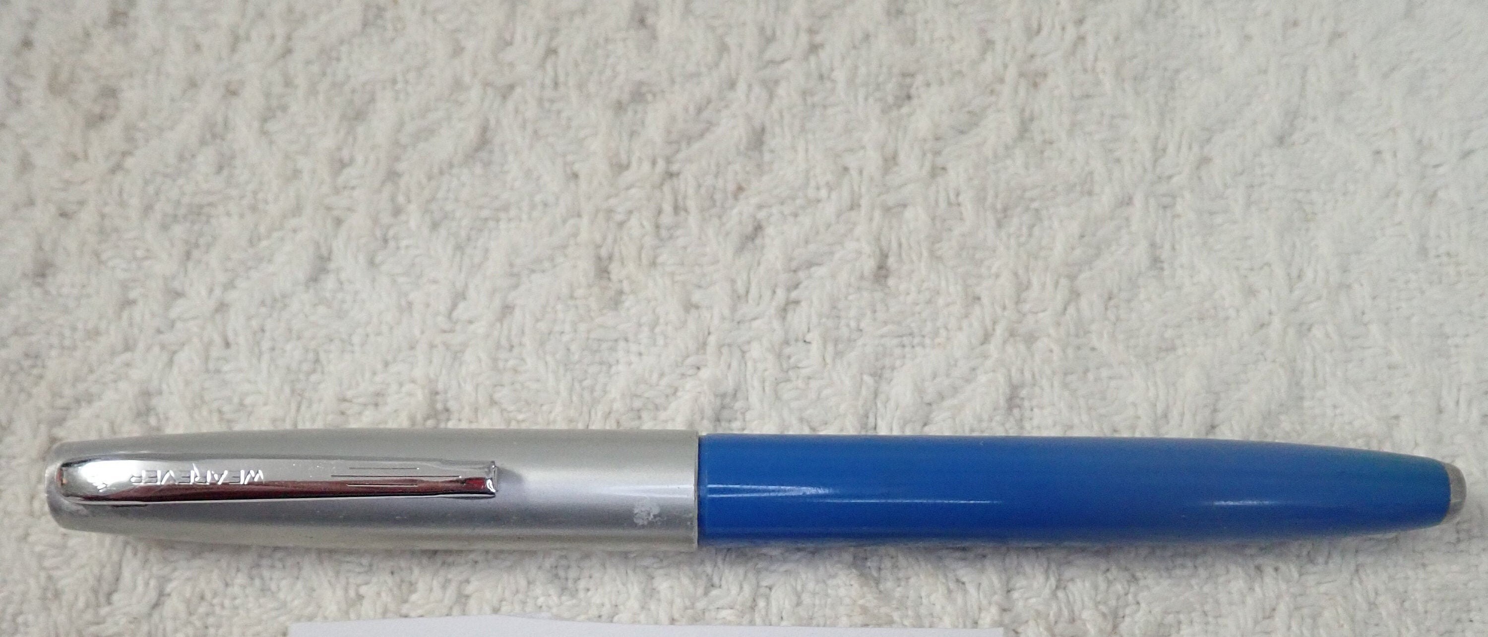 Vintage Wearever Blue Silver Cap Fountain Pen Hooded Nib Cartridge Fill Not  Tested Not Cleaned Has Empty Cartridge 