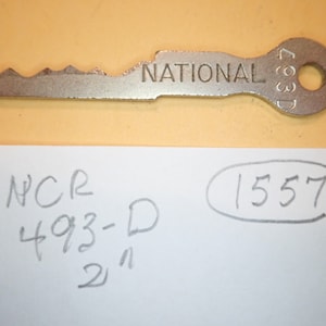 Vintage NCR Key National Cash Register Key #493-D, Used, Good Working Order 2 Inches Long