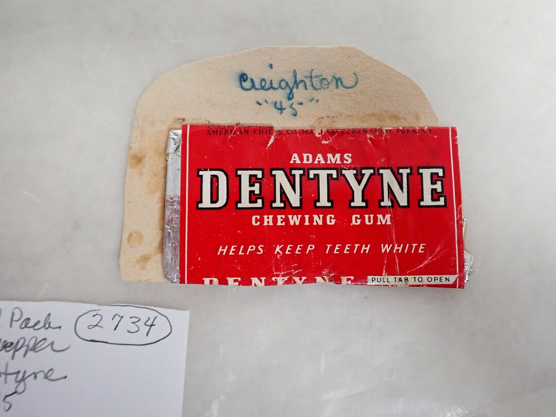 1945 Original Dentyne Chewing Gum Wrapper Pack RARE From 1940s Scrap ...