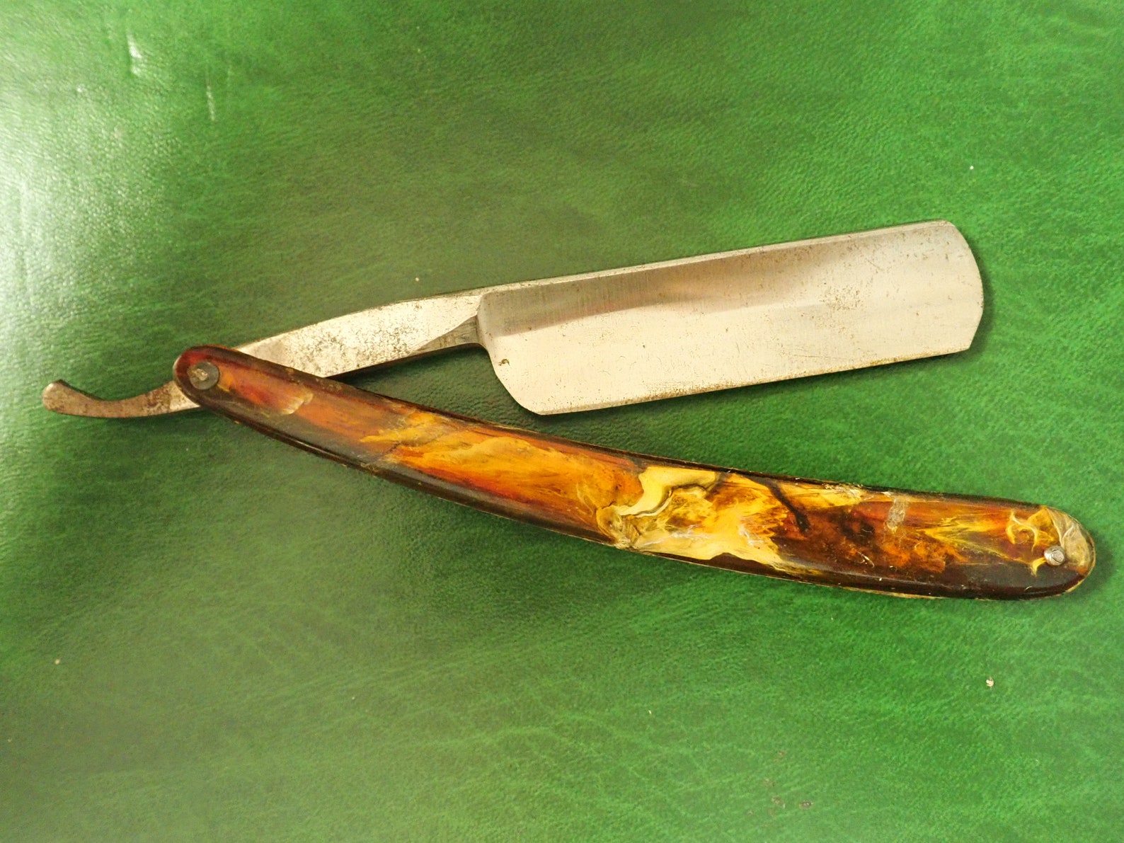 Straight Razor Signed Pakistan Multi colored Handle Good Etsy