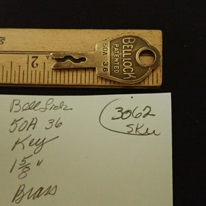 Vintage Key Bell Lock  #50A36 Brass 1 5/8&quot; Used Good Condition/working order