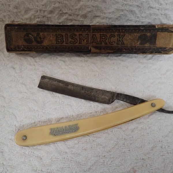 Antique Straight Razor Bismarck Ges Geschutzt Solingen Germany Good Used Condition