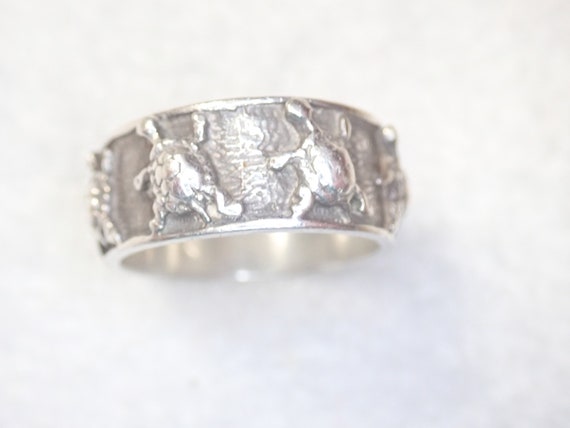 Silver Turtle Rings for Man Silver Turtle Ring Men Signet