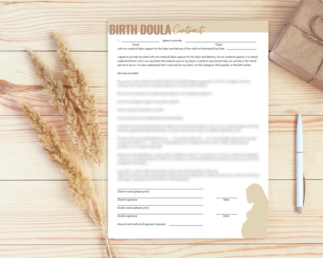 Plantilla editable de contrato de doula / Documentación para nuevos ...
