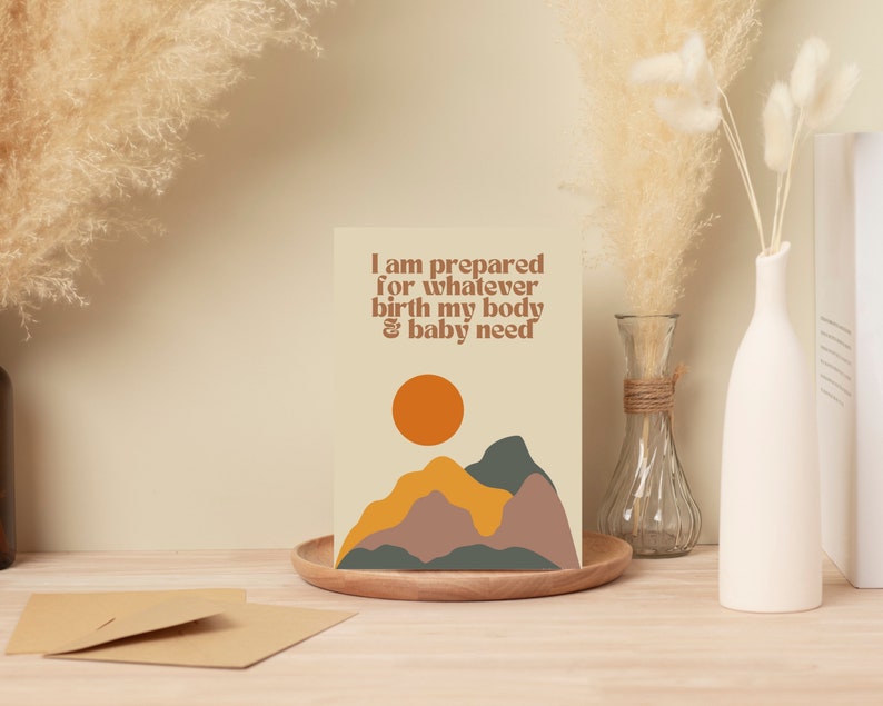 Printable Sun Boho Birth Affirmation Cards Mother in Labor Natural Childbirth Birth Mantras Positive Hypnobirthing zdjęcie 5