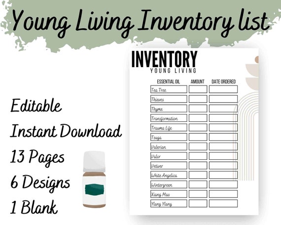 Young Living Inventory Checklist Young Living Brand Partner | Etsy