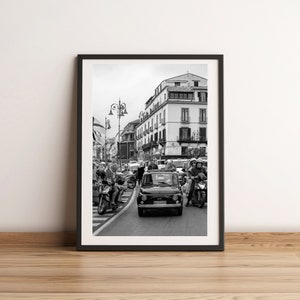 Italian Traffic/Fiat500/Italy/Wall Art/Italian Photography/Black and white/Iconic Italy/urban/architecture/Sorrento/Neapolitan Riviera