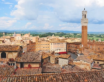 Piazza Del Campo/ Siena/ Italy/ Tuscany/ Architecture/ Palio/ Digital Photography/ Poster/ Wall Art/ Medieval/ Historic Italy/