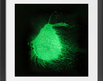 Water Pear/Water Balloon/Green/Digital Photography/Digital Art/Wall Art/Creative Photography/Black & Green/Balloon Art/