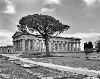 Paestrum - Temple of Neptune/Italy/Italian Scenery/Italian Photography/Wall art/Digital Art/Black and White/ Archeology/Architecture