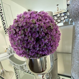 Purple Faux Flowers Kissing Ball, Artificial Purple Flowers, Multipurpose Indoor Outdoor Home Decor, Hanging Silk Flower Ball, Floral Decor image 5