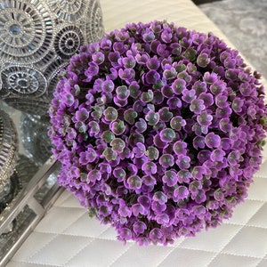 Purple Faux Flowers Kissing Ball, Artificial Purple Flowers, Multipurpose Indoor Outdoor Home Decor, Hanging Silk Flower Ball, Floral Decor image 7