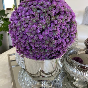 Purple Faux Flowers Kissing Ball, Artificial Purple Flowers, Multipurpose Indoor Outdoor Home Decor, Hanging Silk Flower Ball, Floral Decor image 1