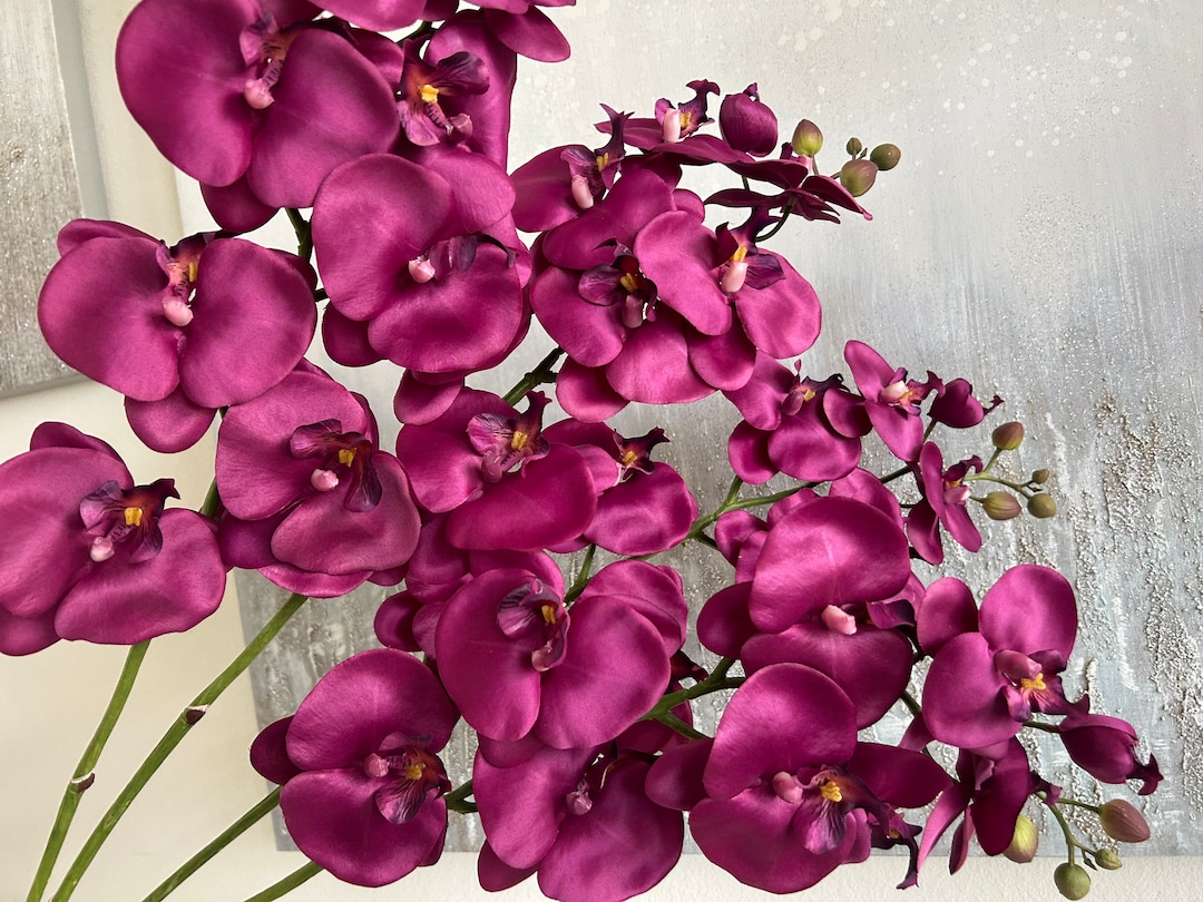 Long Stem Faux Orchidspurple, High Quality Realistic Orchids, Artificial Real Look Orchids