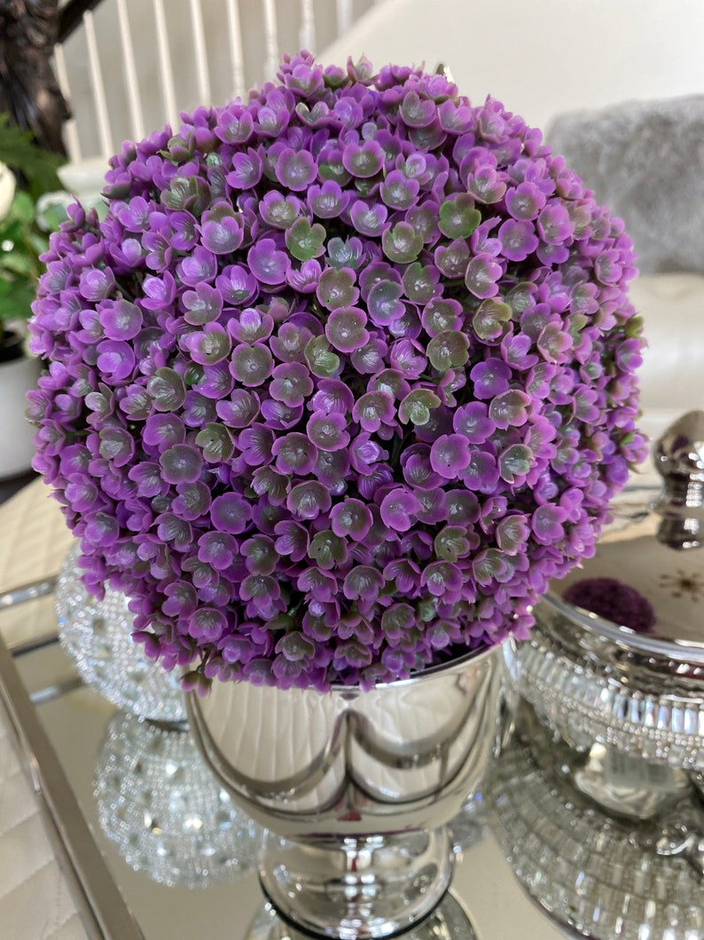 Purple Faux Flowers Kissing Ball, Artificial Purple Flowers, Multipurpose Indoor Outdoor Home Decor, Hanging Silk Flower Ball, Floral Decor image 10