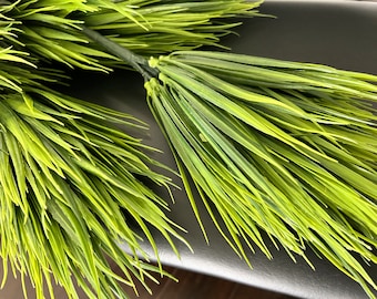 Artificial Wheat Grass, Faux Greenery Shrub, Realistic Plastic Green Filler, Faux Green Plants, Floral Decor For Outdoor Indoor, Fake Greens