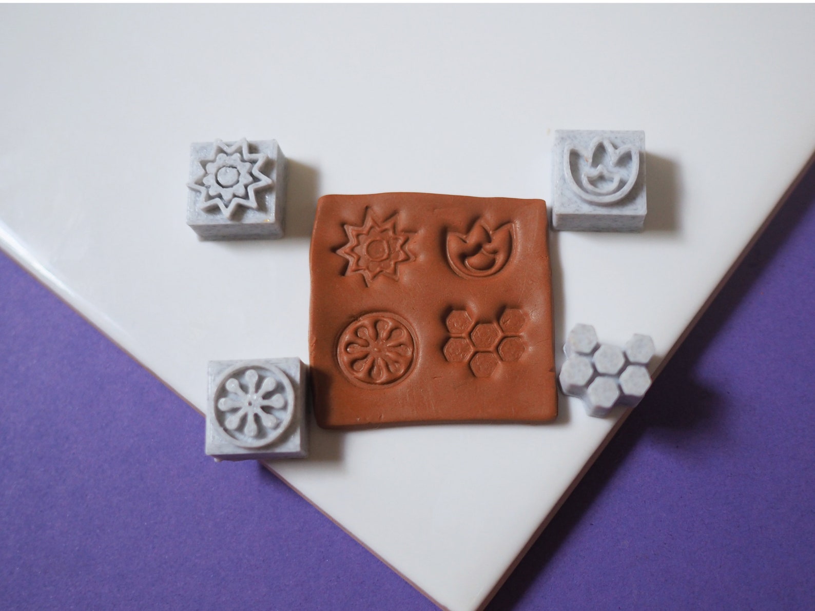 Mini Clay Stamp Set Polymer Clay Embossing Stamps Ceramic Etsy