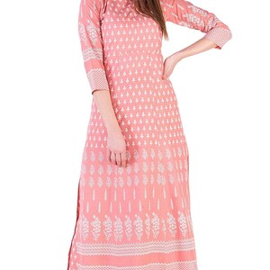 Women's Cotton Printed Straight Kurti with Palazzos Set