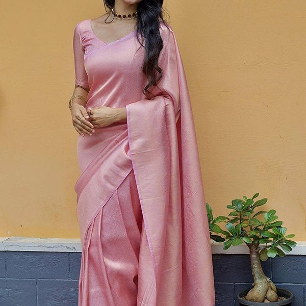 Pink Saree - Etsy