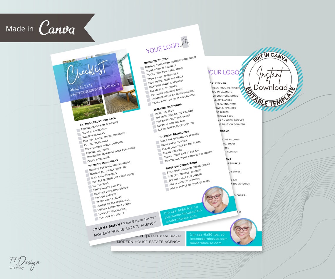 Real Estate Photography Prepshoot Checklist Real Estate Marketing