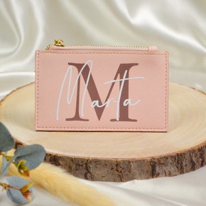 Personalisierter Kartenhalter mit Initiale und Namen | Mini Geldbörse | Geburtstagsgeschenk Mama | Geschenk Beste Freundin