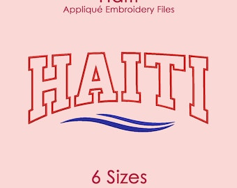 Haiti Applique Embroidery Design for Machine Embroidery - 6 SIZES