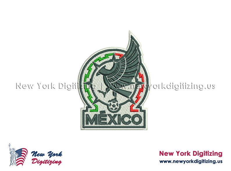 Mexico Football Team Logo Embroidery Designs Mexico Soccer Etsy