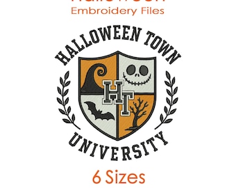 Halloween Town University Embroidery Design for Machine Embroidery - 6 Sizes