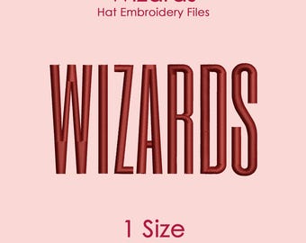 Wizards Hat Embroidery Design in Tall Font, Flat Hat Logo File for Machine Embroidery, 1 SIZE Only