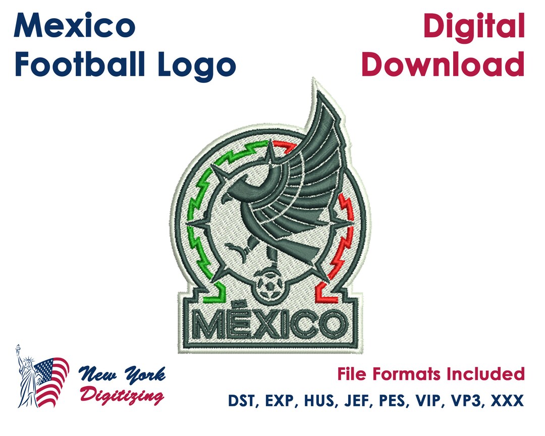 Mexico Football Team Logo Embroidery Designs Mexico Soccer Etsy