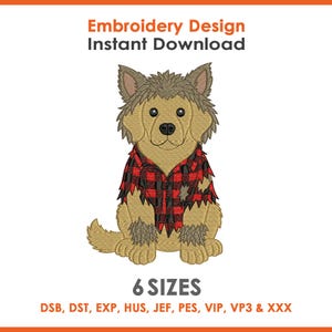 Werewolf Golden Retriever Embroidery Design for Machine Embroidery - 6 Sizes