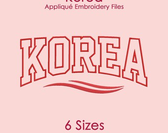 Korea Applique Embroidery Design for Machine Embroidery - 6 SIZES