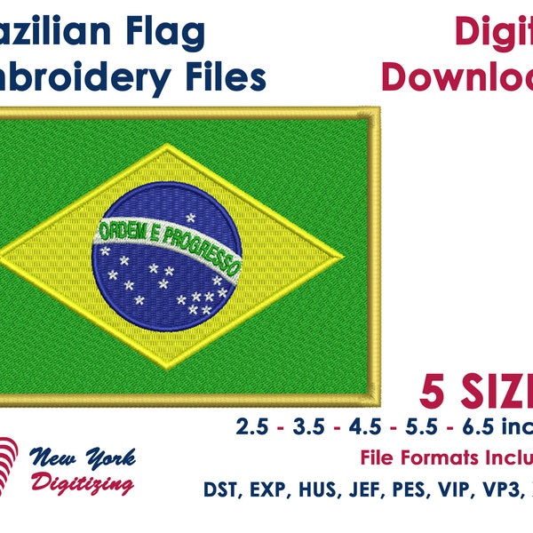 Brazilian Flag Embroidery Designs, Brazilian Flag Embroidery Files, Brazilian Flag Embroidery Patterns, Brazilian Flag Machine Embroidery