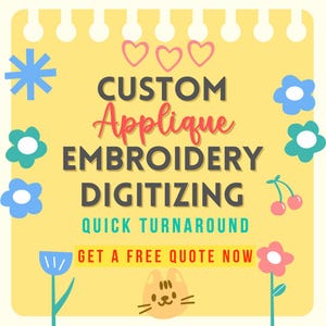 Custom Appliqué Embroidery Digitizing, Bean Stitch Applique, Zig Zag Applique, Applique Embroidery Files, Best Applique Custom Digitizing