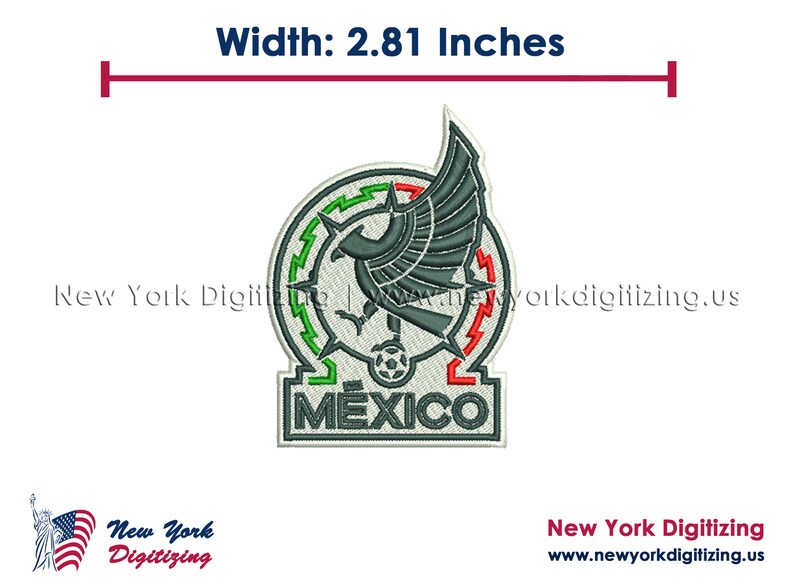 Mexico Football Team Logo Embroidery Designs Mexico Soccer Etsy