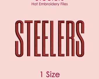 Steelers Hat-borduurontwerp in hoog lettertype, flat Hat-logobestand voor machineborduurwerk, slechts 1 maat
