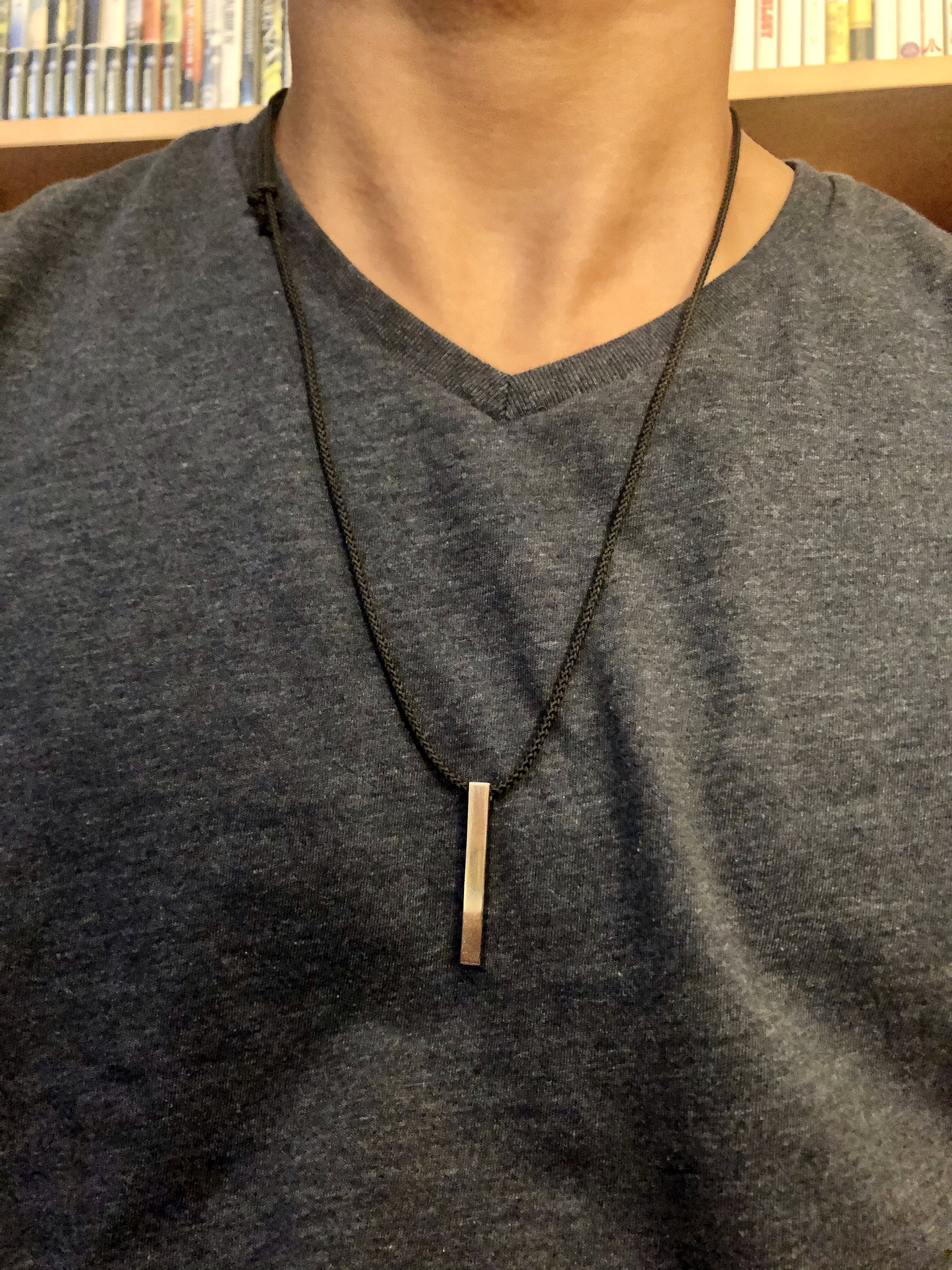 Adjustable Cord Necklace with Stainless Steel Pendant | Etsy