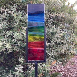 Multi-colored Fused Glass Garden Stake