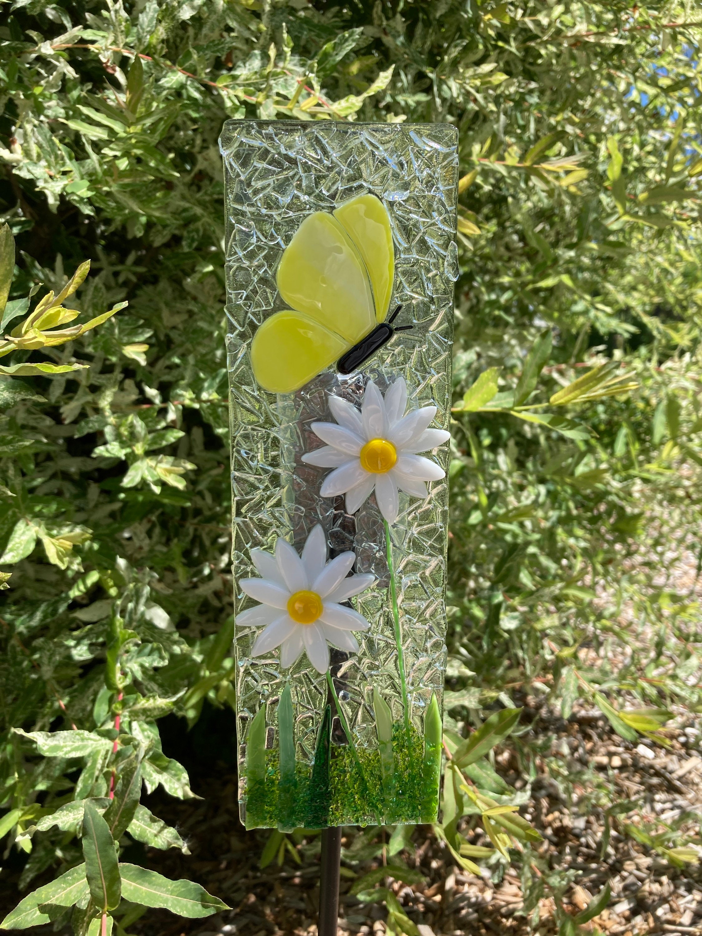 Fused Glass Butterfly Garden Stake Etsy