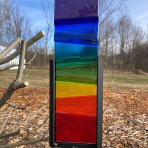 Multi-colored Fused Glass Garden Stake