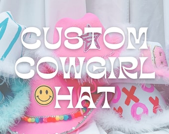 Custom Cowboy Hat | Decorated Cowgirl Hat | Alcohol Party Hats | Drinking Cowboy Hats | Glitter Party Hat